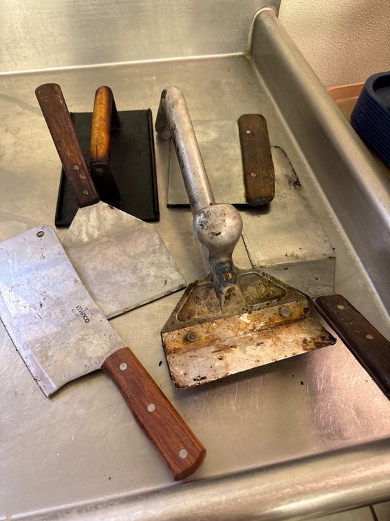 Food Handling Tools with Wood and Metal Handles