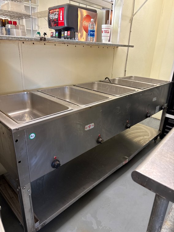 Commercial Five-Compartment Stainless Steel Steam Table 77 x 23 x 34
