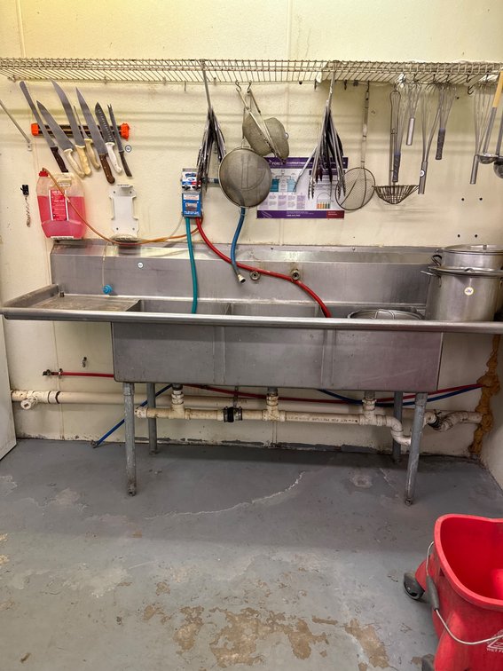Stainless Three-Compartment Sink