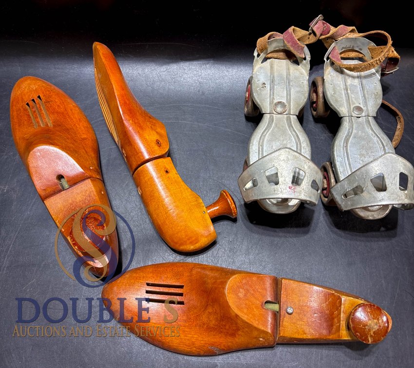Wooden Shoe Stretchers and Globe Skate Corp Roller Skates