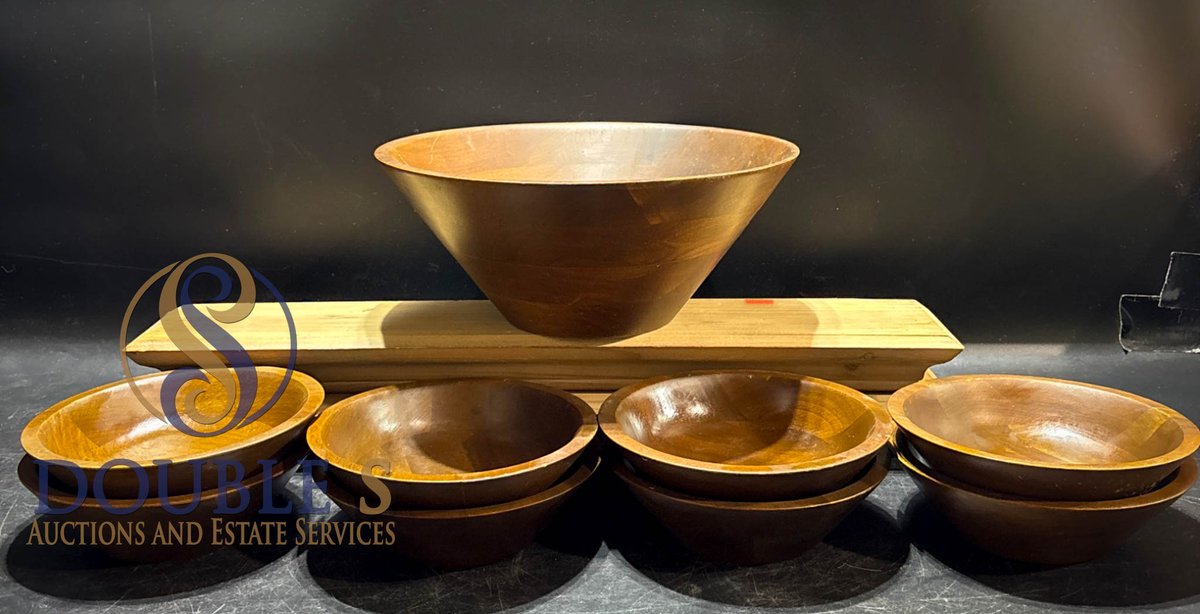 Nine-Piece Solid American Walnut Bowl Set by Lebanon Supply Co.