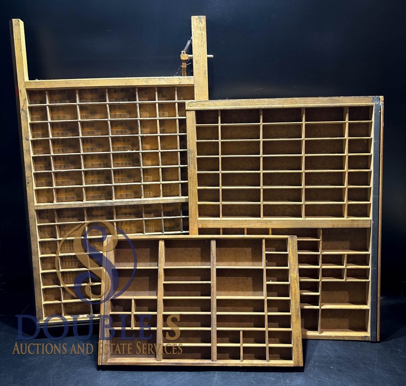 Three Printer's Typesetting Drawers