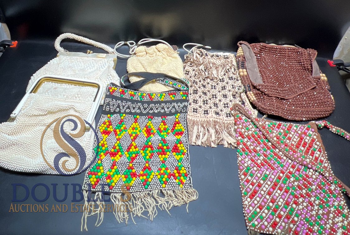Six Beaded and Woven Handbags and Pouches