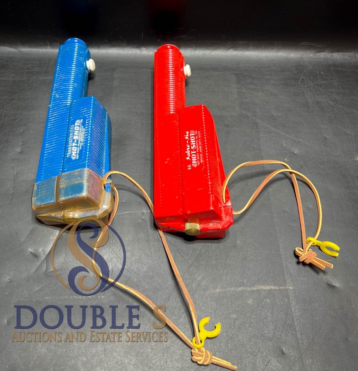 Hot-Shot Sabre-Six Livestock Prods in Red and Blue