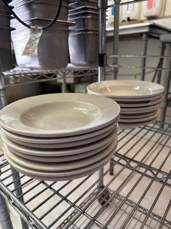 16 White Ceramic 9-Inch Bowls