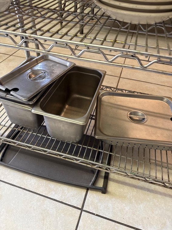 Stainless Steel Food Pans with Lids and Griddle 19 x 9 inches