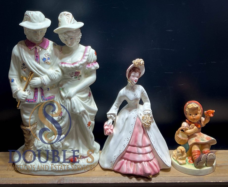 Porcelain Figurines Including Limoges and Goebel, Tallest 11 Inches