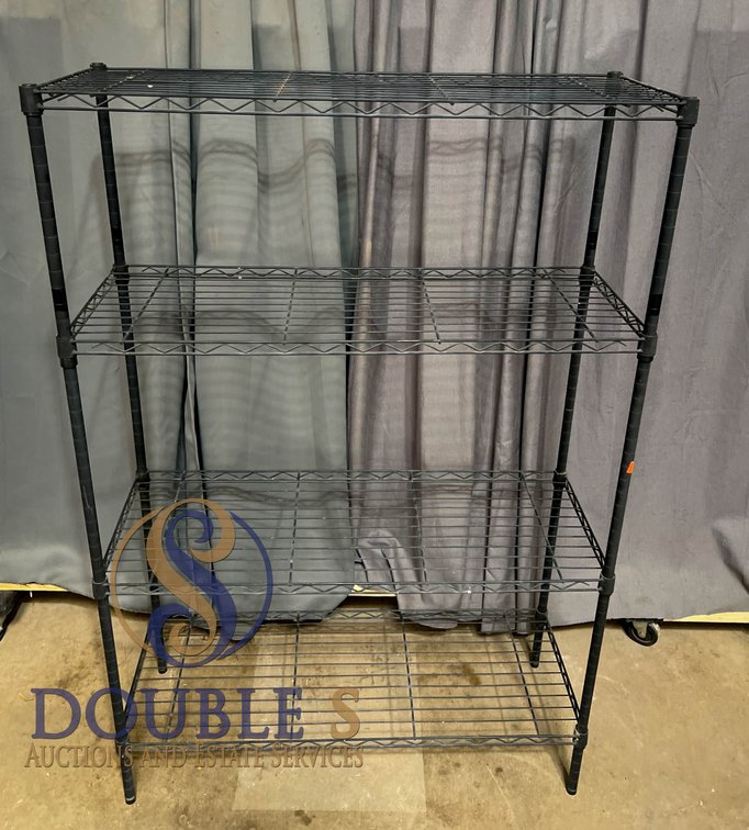 Black Metal Wire Shelving Unit with Four Adjustable Shelves