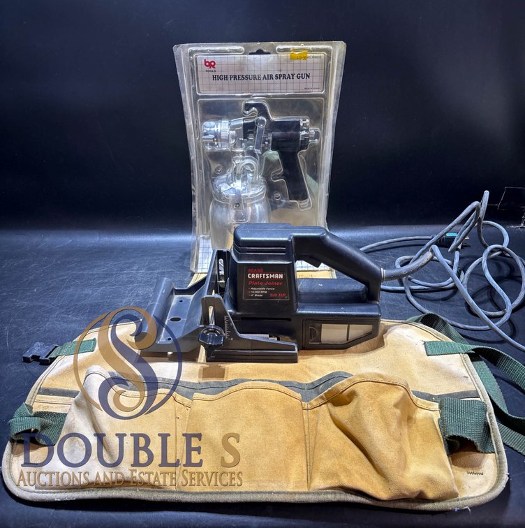 Craftsman Plate Joiner, Duckwear Apron, and BQ Tools Air Spray Gun Bundle