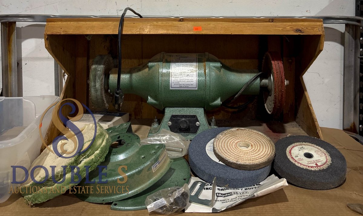 8-Inch Grinder/Buffer With Accessories and Wooden Box
