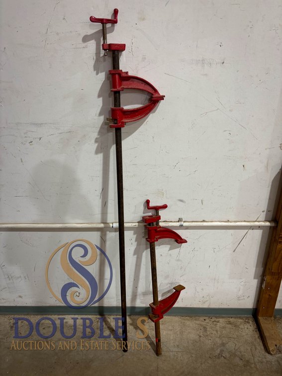 Two Vintage Cast Iron Pipe Clamps by Pittsburgh