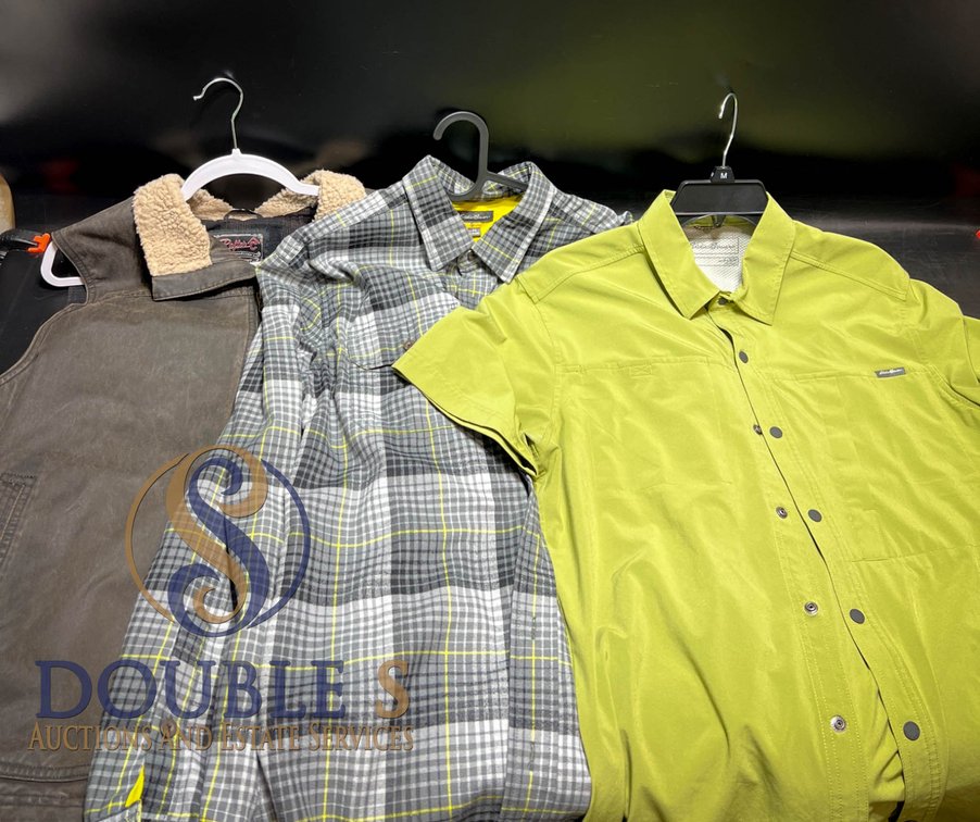 3 Men's Medium Shirts and Vest by Eddie Bauer and Rafter C
