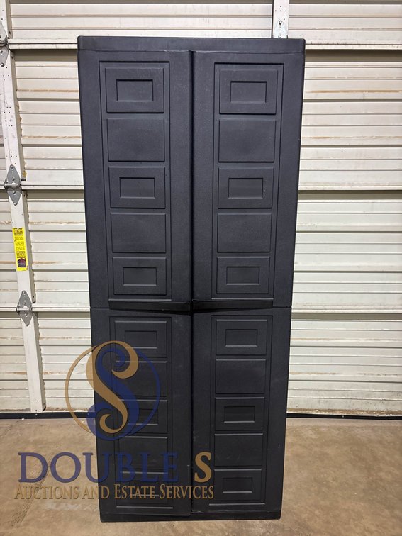 Black Plastic Storage Cabinet With Shelves