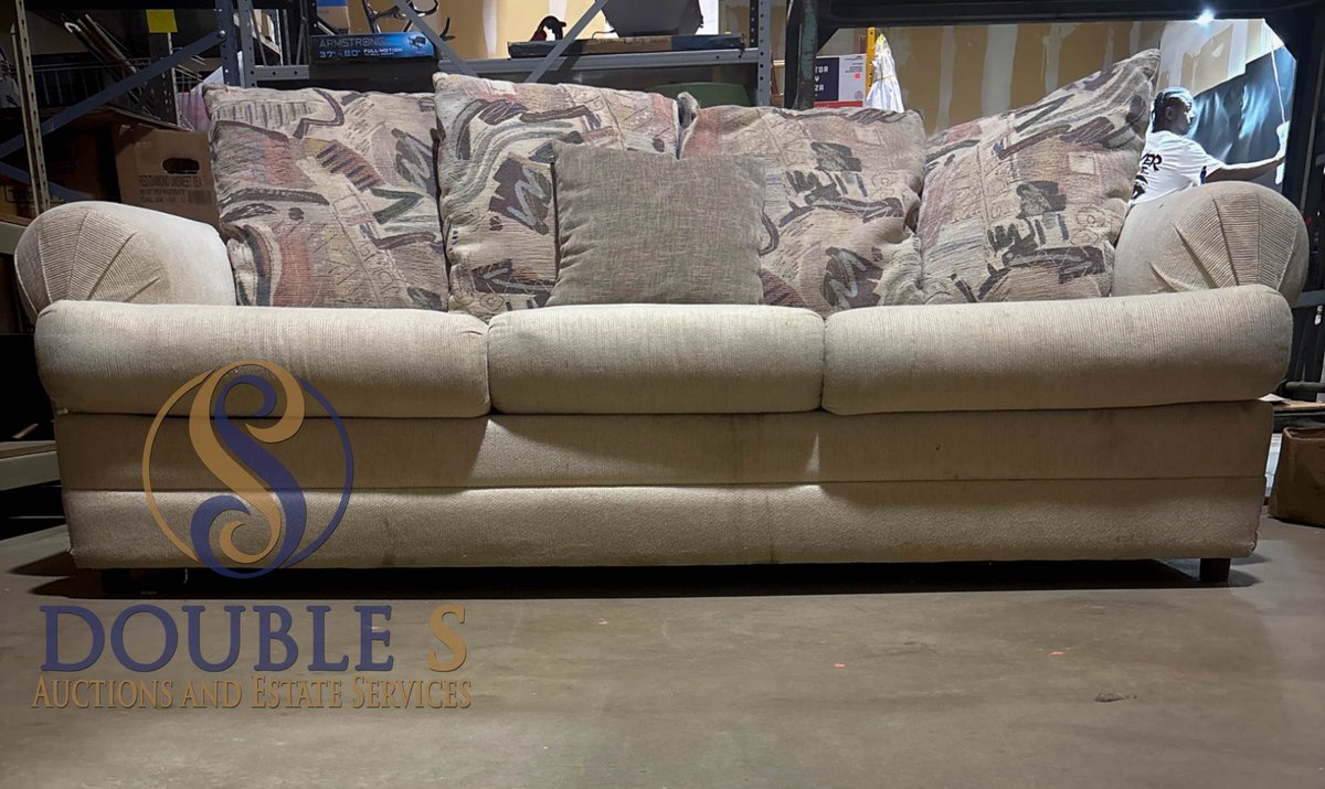 Beige Upholstered Sleeper Sofa with Pullout Mattress