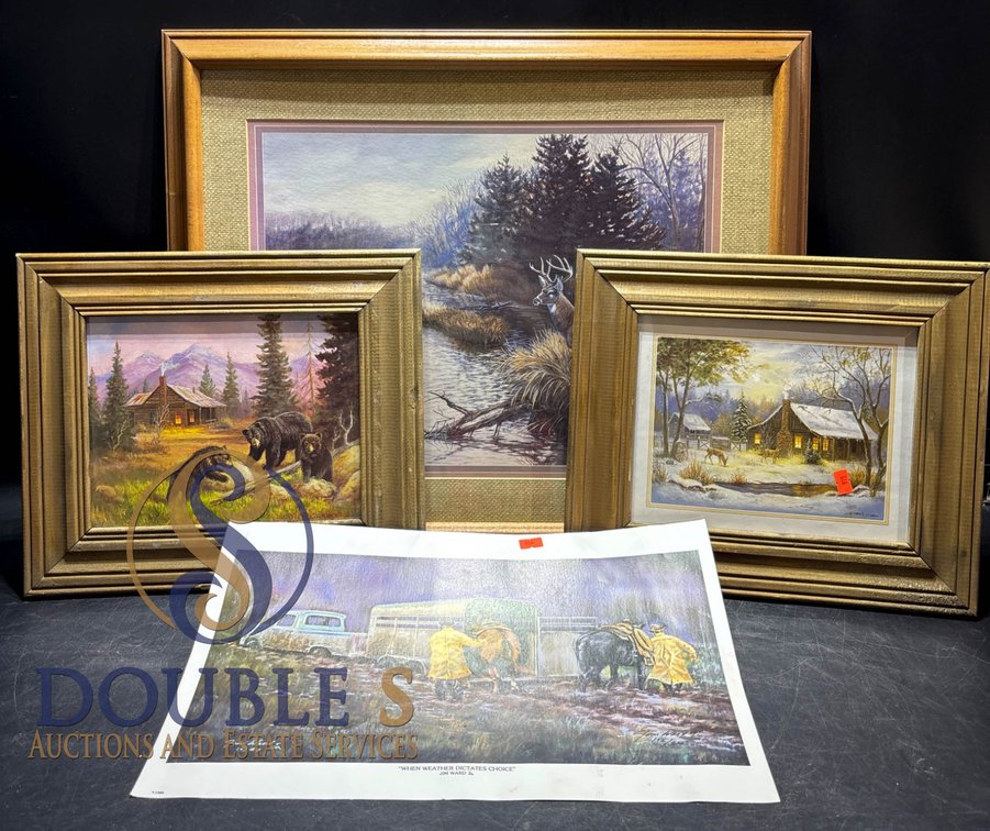 Framed Artworks and One Paper Print by Various Artists