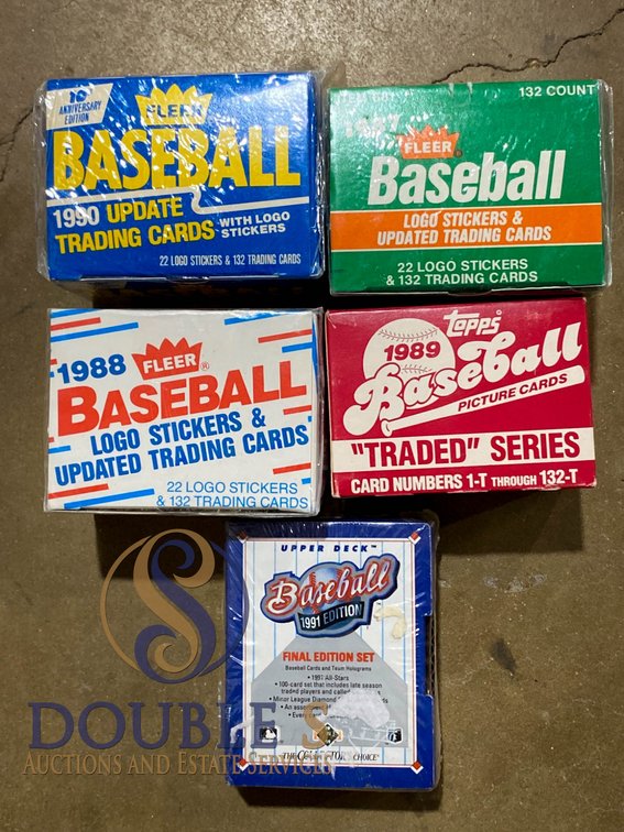 5 Factory-Sealed Baseball Card Boxes (1987-1991)