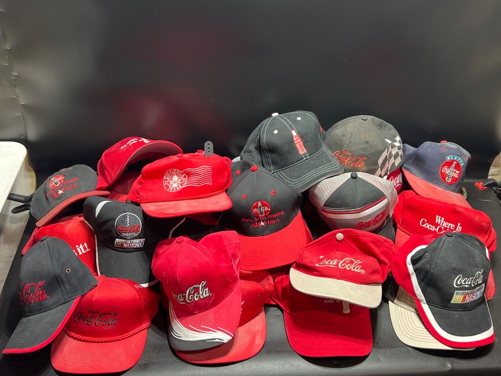 24 Coca-Cola Branded Baseball Caps in Various Styles and Colors