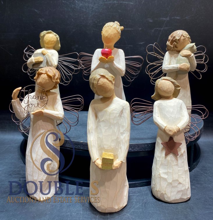 6 Willow Tree Figurines with Wire Wings by Susan Lordi