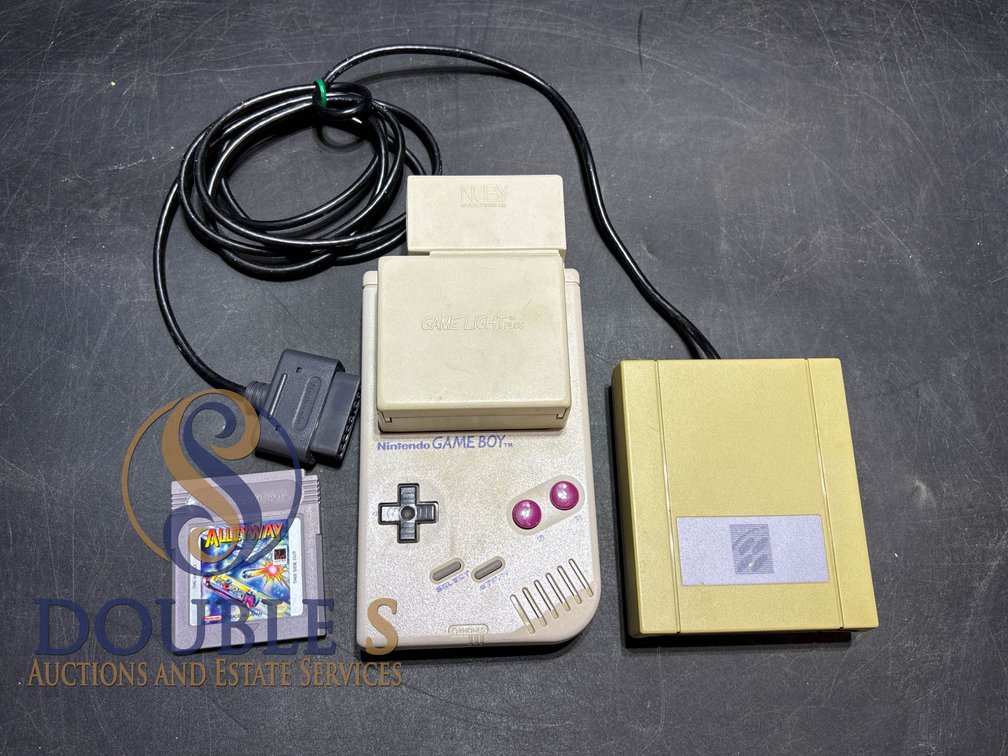 Nintendo Game Boy DMG-01 Console with Adapter, Receiver, and Alleyway Cartridge