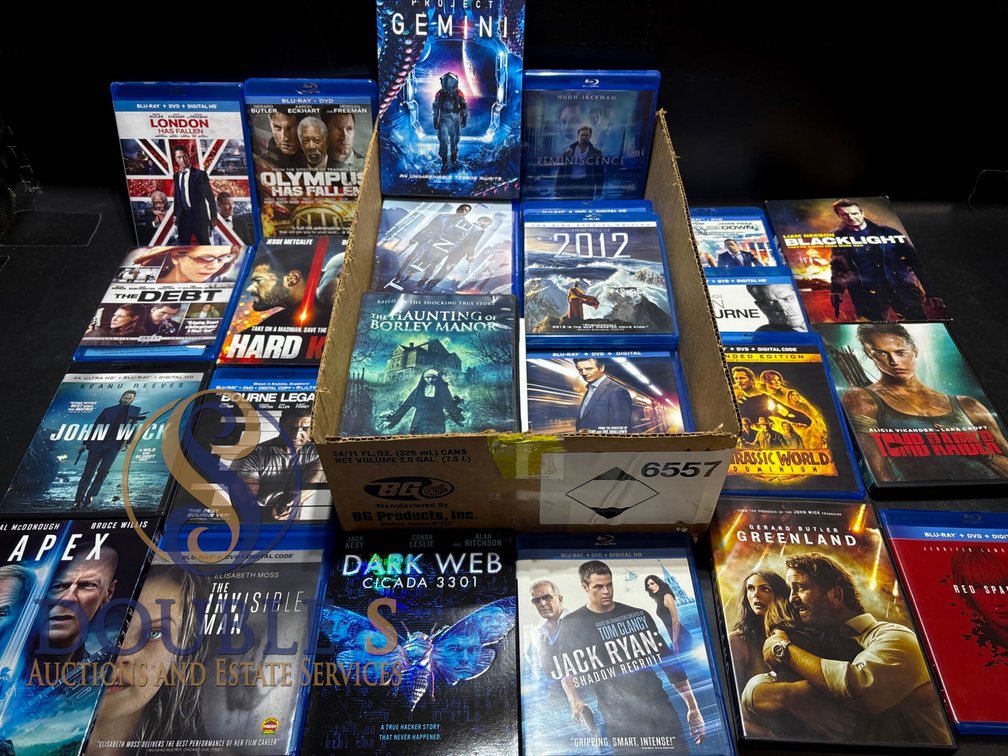 Boxed Collection of 28 Blu-ray and DVD Movies, Full Box