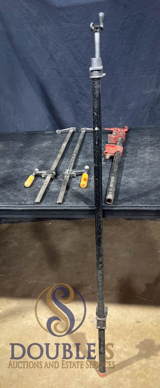 Clamp Lot Including Pipe and Bar Clamps, 53 Inches Tallest