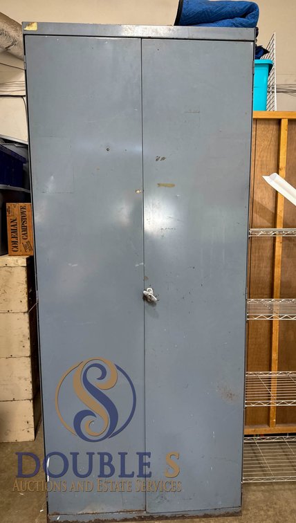 Metal Storage Cabinet With Adjustable Shelves, 85 x 18 x 36 Inches