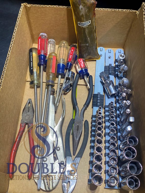 Hand Tool Set Including Screwdrivers, Pliers, Sockets, and Craftsman Hex Keys