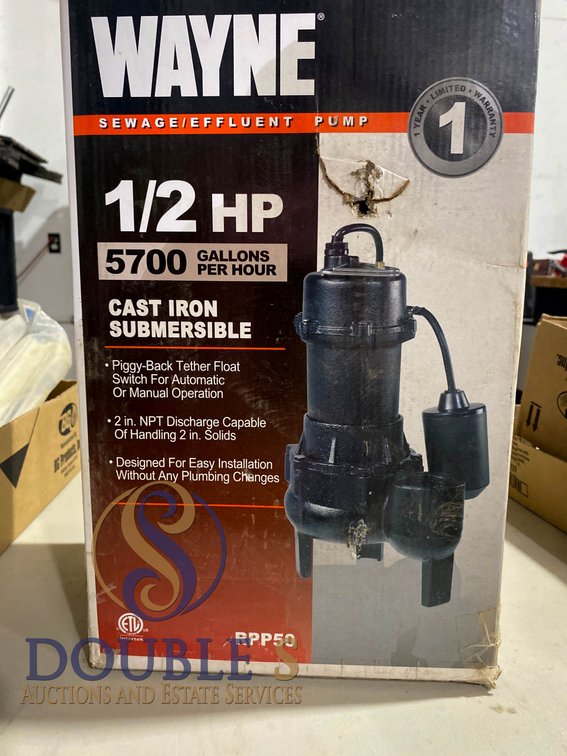 Wayne RPP50 1/2 HP Cast Iron Submersible Sewage Pump