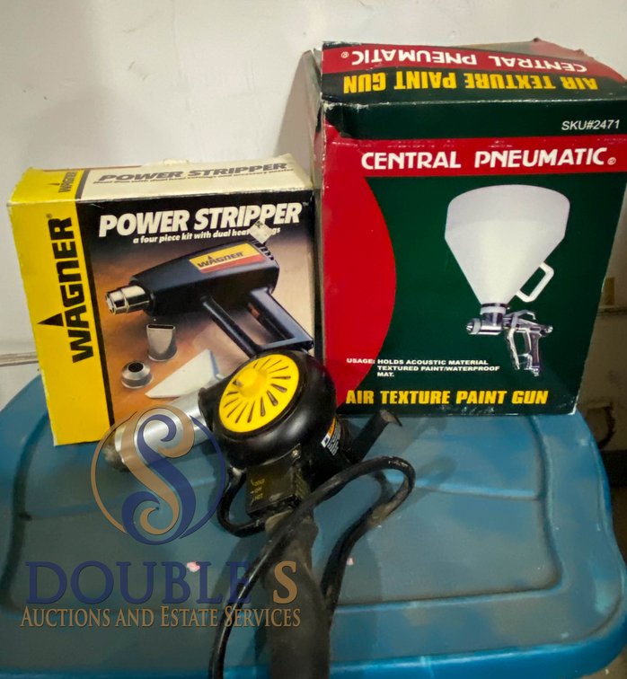 Central Pneumatic Air Texture Paint Gun and Wagner Power Stripper Heat Gun Kit