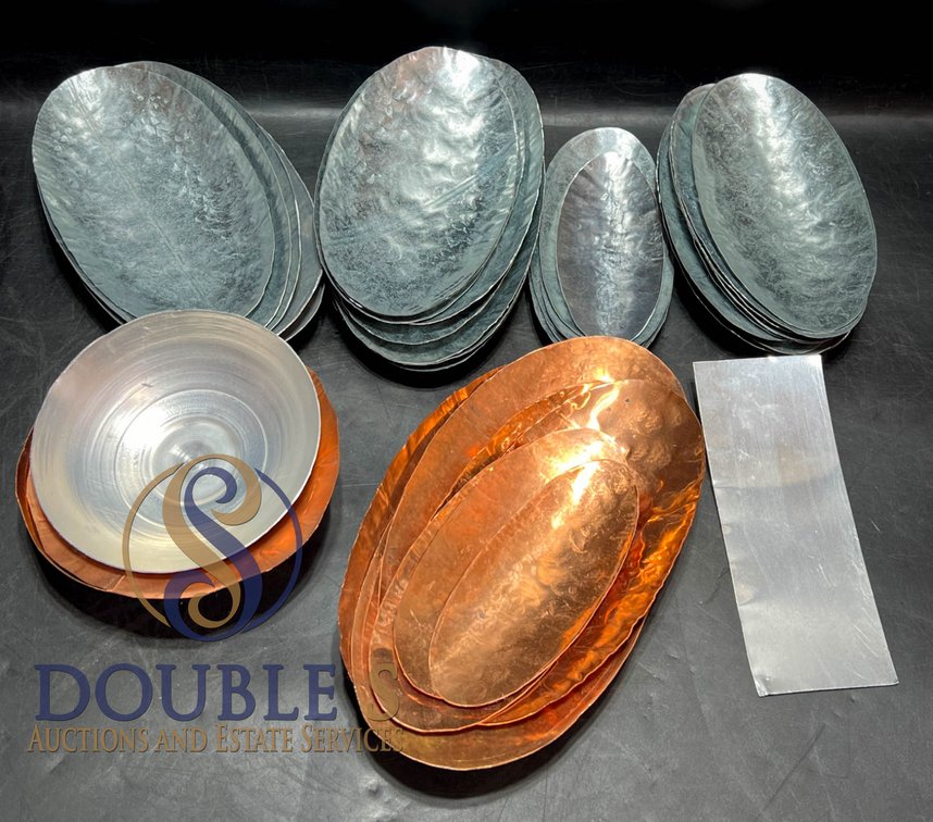 Hammered Copper, Aluminum, and Zinc Bowls and Trays