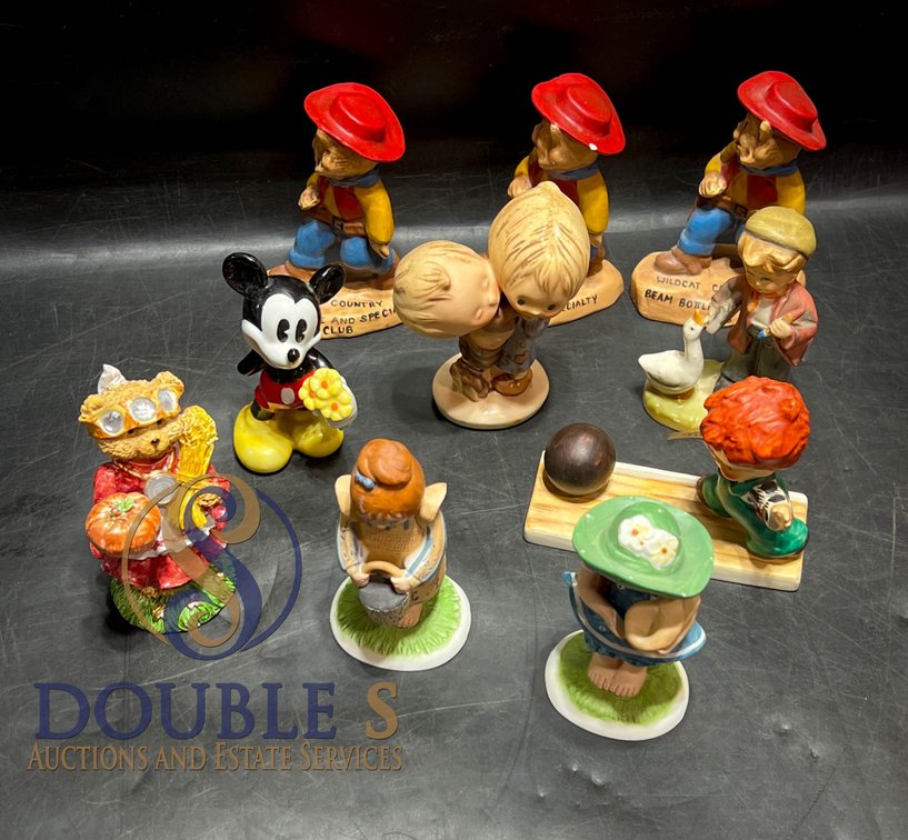 Ceramic Figurines Featuring Various Themes and Characters