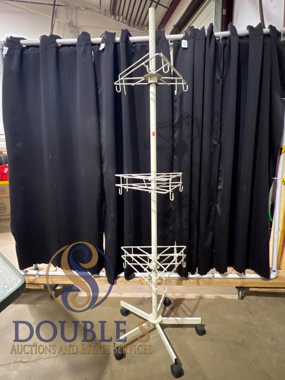 74.5-Inch Rotating Metal Display Rack with Three Tiers