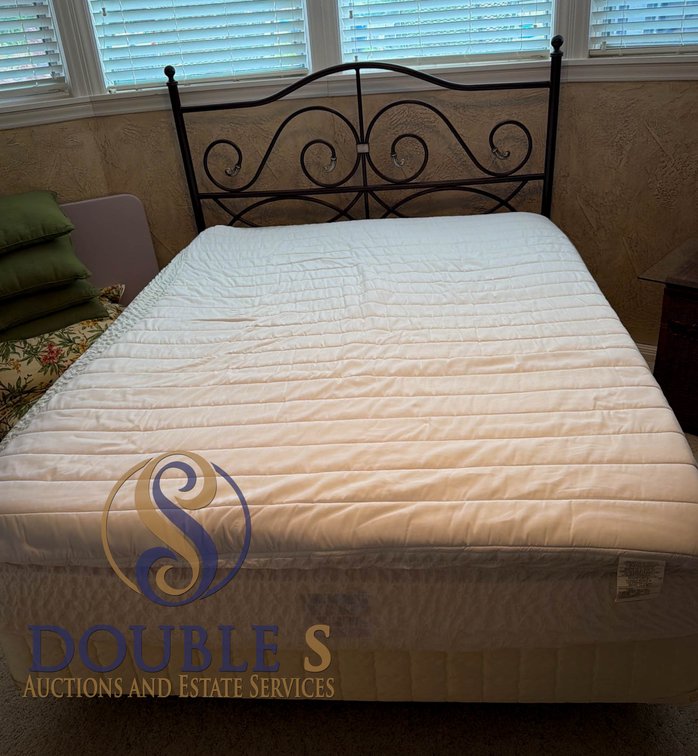 Full-Size Metal Bed with Scrollwork Headboard