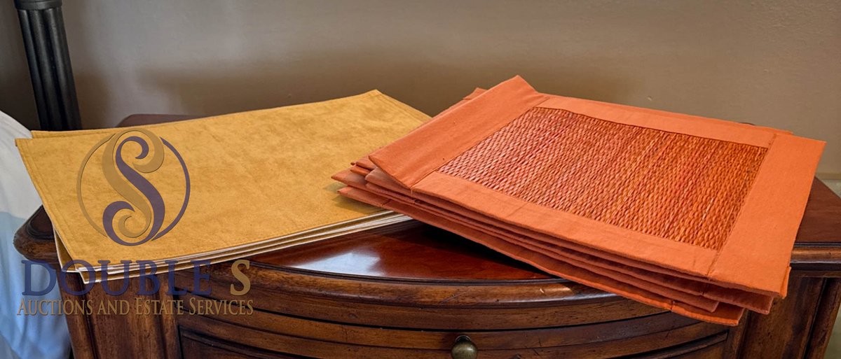 Five Placemats for Eight in Varied Materials and Colors