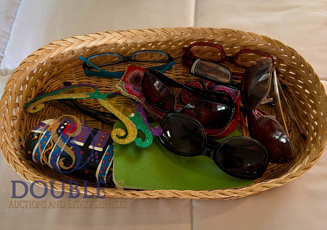 Glasses with Wicker Basket