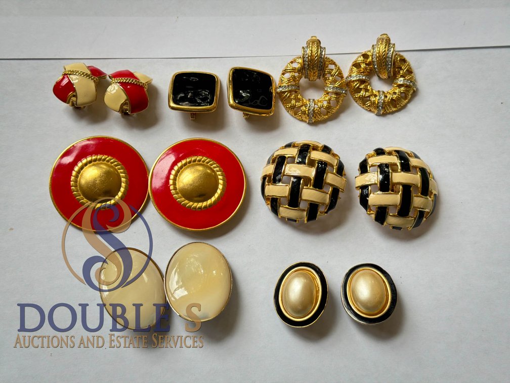 Eight Pairs of Costume Jewelry Clip-On Earrings