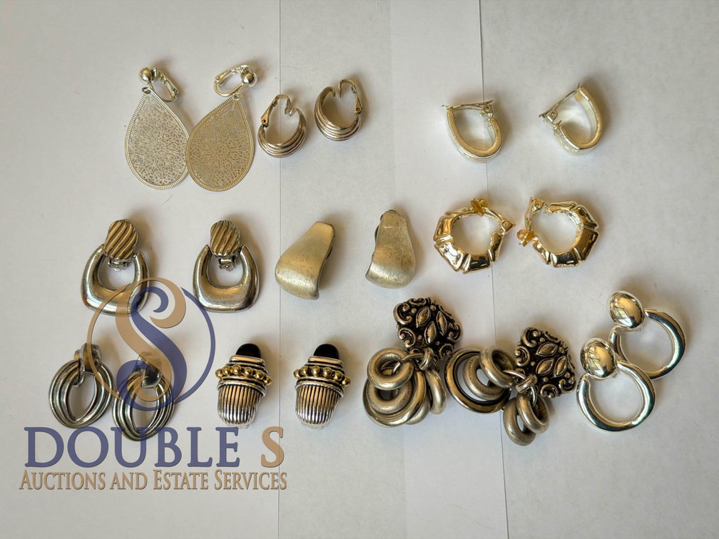 Metal Clip-On and Hoop Style Earrings