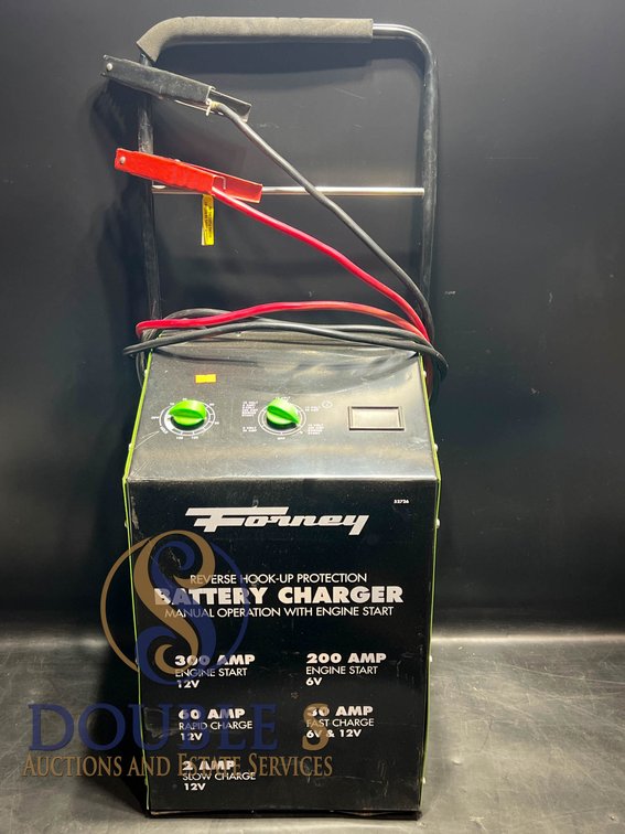 Forney Manual Battery Charger with Engine Start and Reverse Hook-Up Protection
