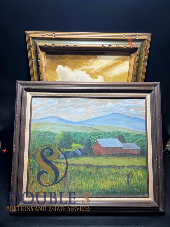Two Framed Oil Paintings on Canvas Board