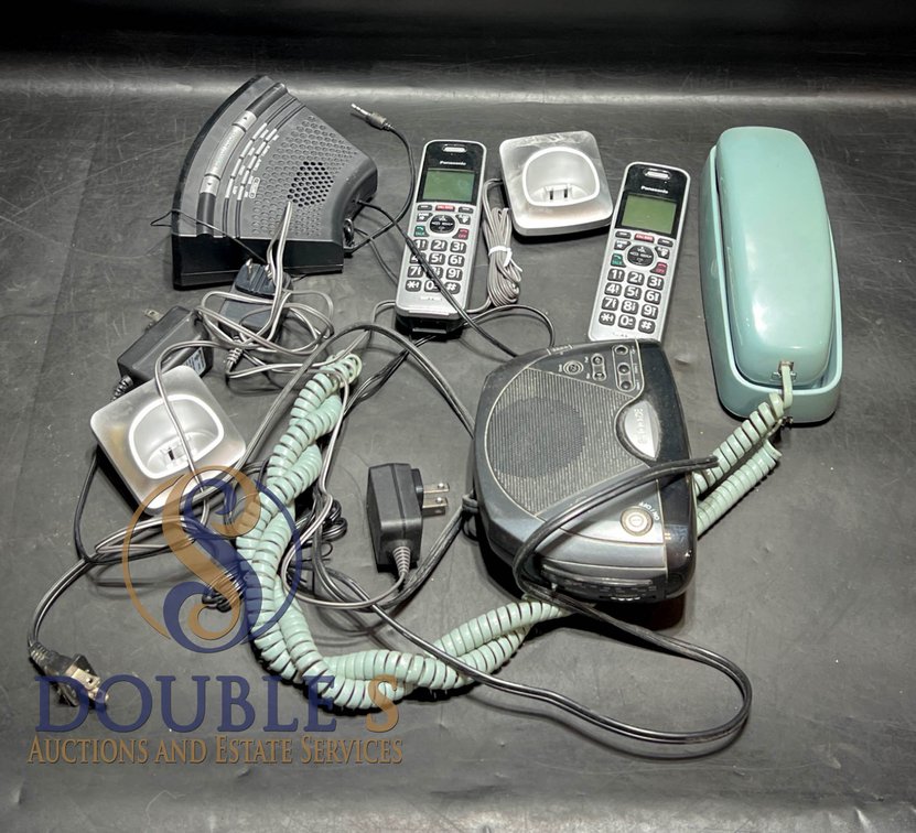Panasonic Cordless Phones, Chargers, Wired Phone, and Answering Machine
