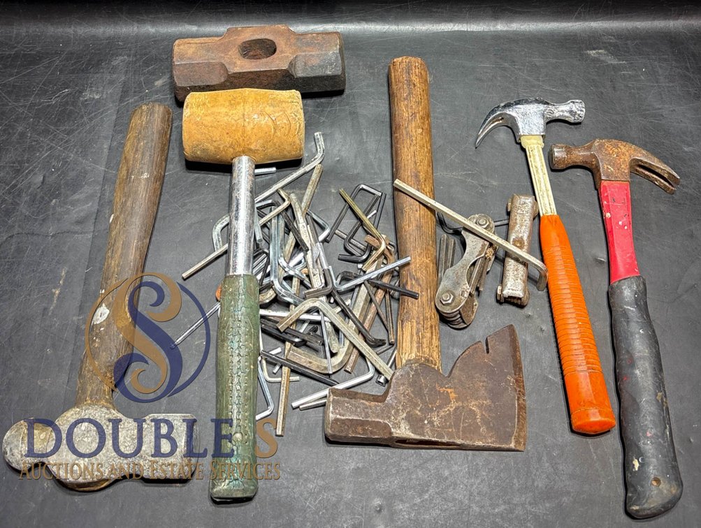 Tools Including Hammers, Wrenches, and Toolbox