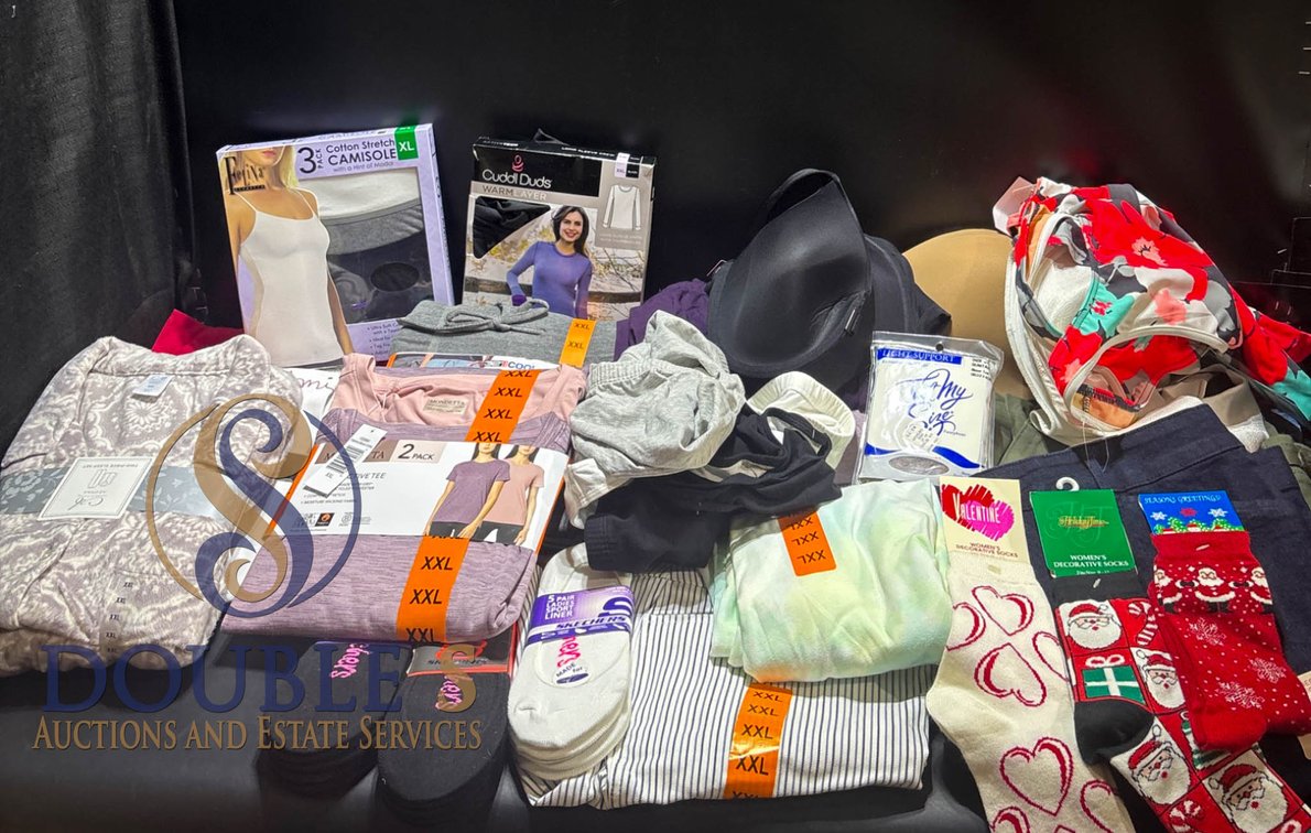 Women's Apparel and Accessories Lot Including Socks, Undergarments, and Tops