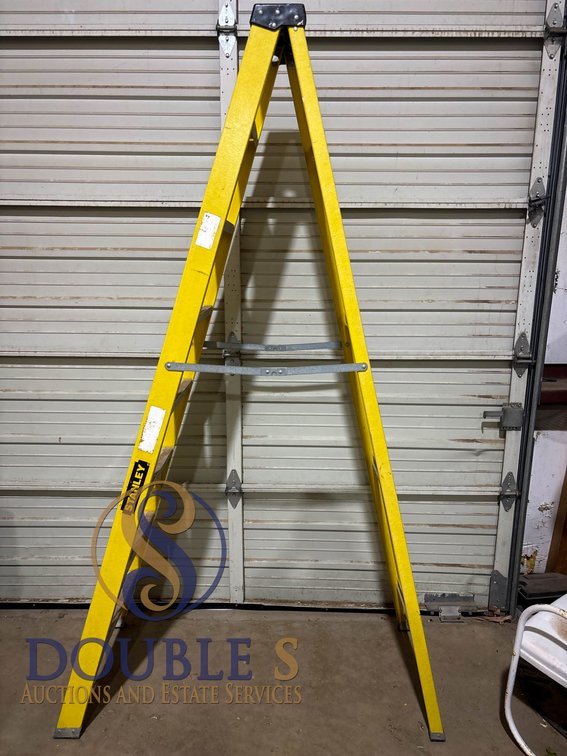 Stanley 8-Foot Fiberglass Step Ladder with Aluminum Steps
