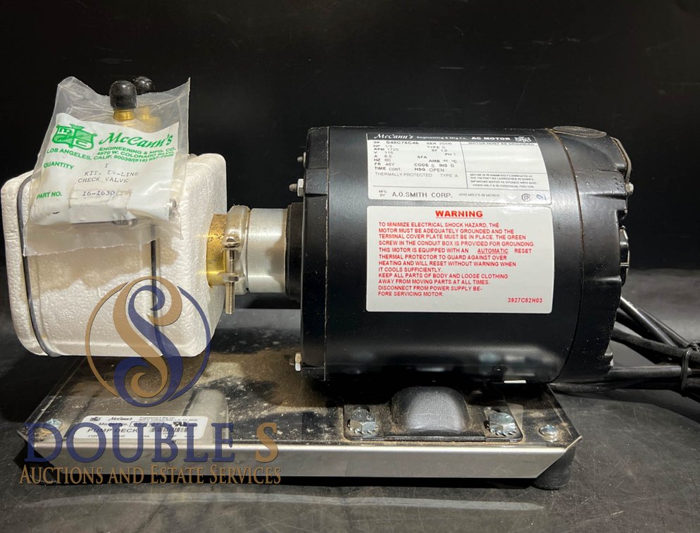McCann's Pump Deck with A.O. Smith Motor, Model 15-3127, 1/3 HP