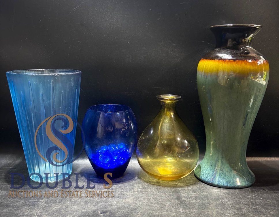 Four Glass Vases, Including Apropos Home Collection