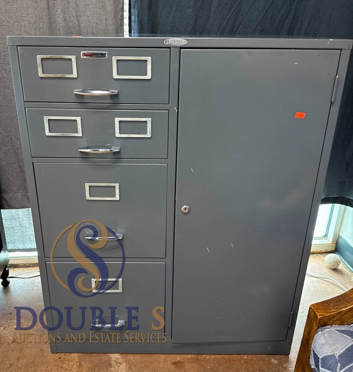 Steel Filing Cabinet with Built-In Safe