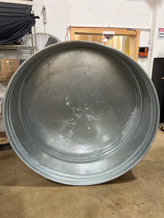 Galvanized Metal Trough, 65" Diameter
