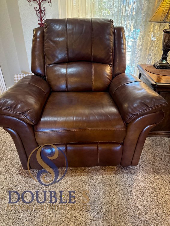 Brown Faux Leather Upholstered Electric Recliner Chair