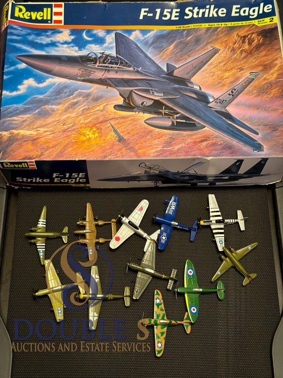 Revell F-15E Strike Eagle Model Kit with Collection of Metal Aircraft Models