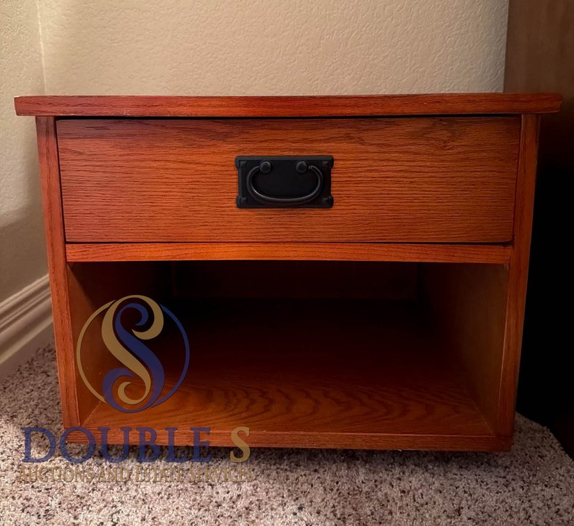Wood Side Table with Drawer and Open Lower Shelf, 18”x20”x16”